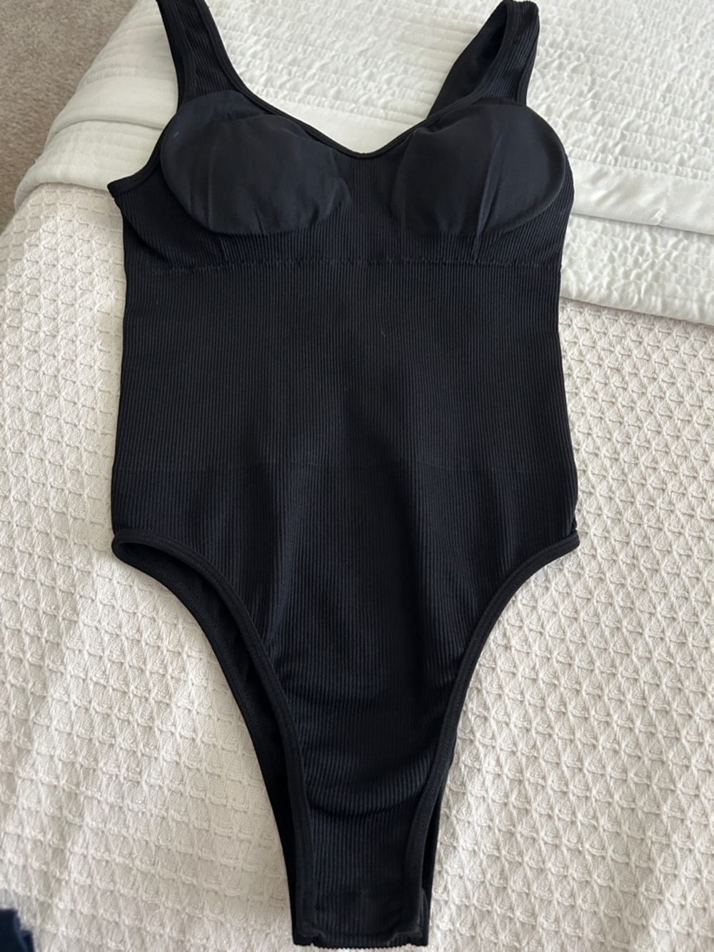 Black Ribbed Bodysuit/Swimsuit